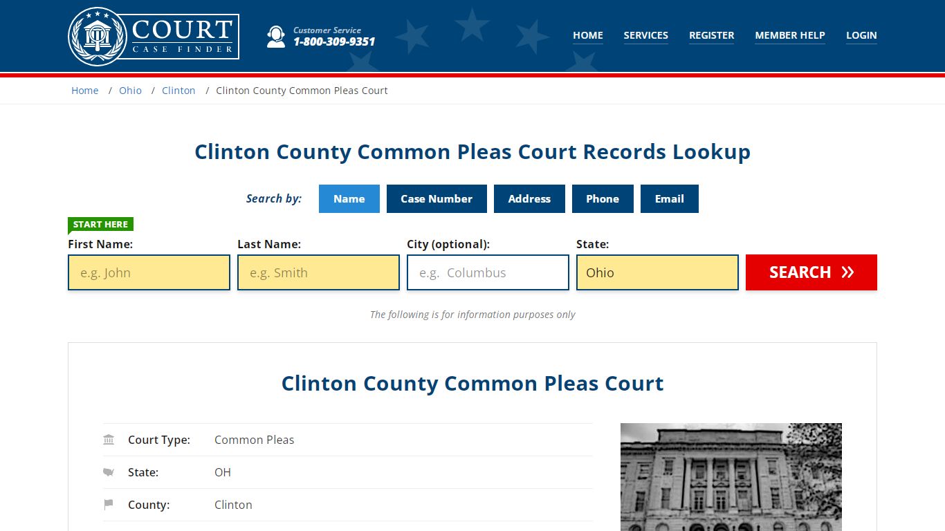 Clinton County Common Pleas Court Records Lookup