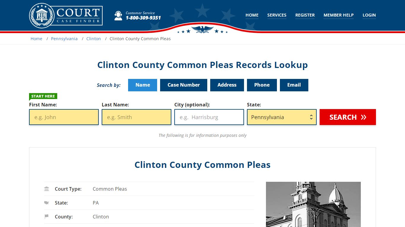 Clinton County Common Pleas Records - Instant Court Case Lookup